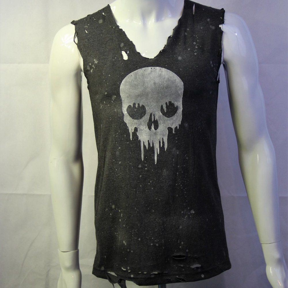 Skull Handmade Distressed Destroyed Ripped Altered